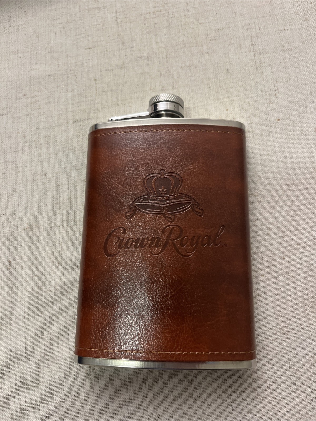 8oz Leather Wrapped Stainless Steel Whiskey Flask - Leak Proof Pocket Hip Flask