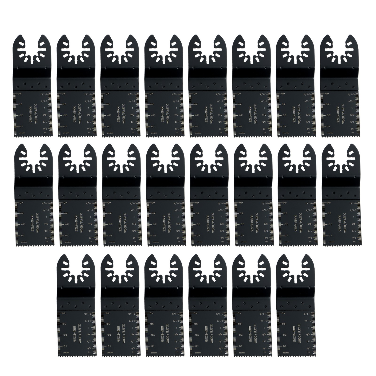 50 PCS Titanium Oscillating Tool Blades Curved Edge Oscillating Saw Blade Kit