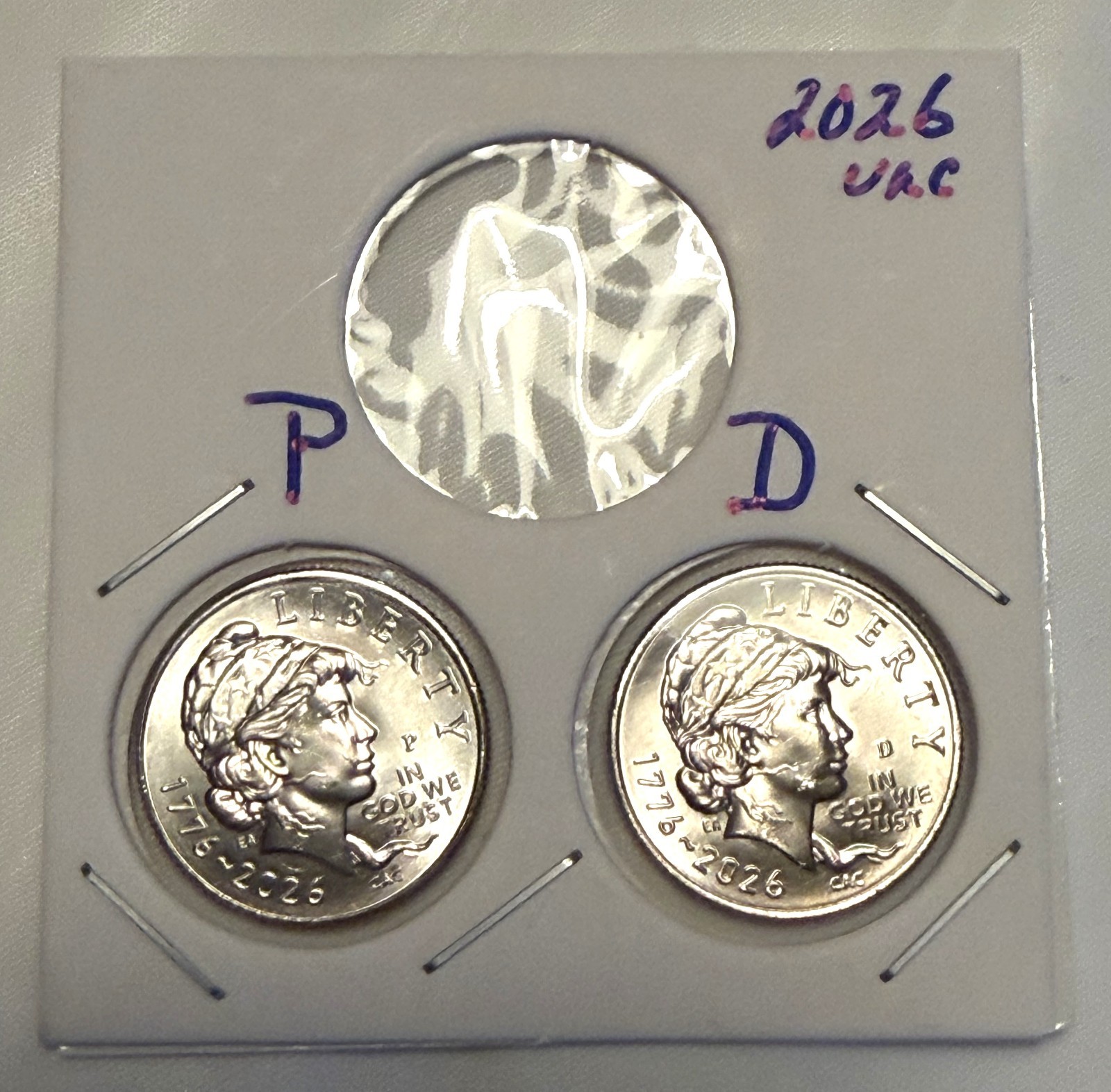 2026 P & D Emerging Liberty Dimes FREE SHIP NOW IN HAND 2 Coin SemiQ Set In Flip
