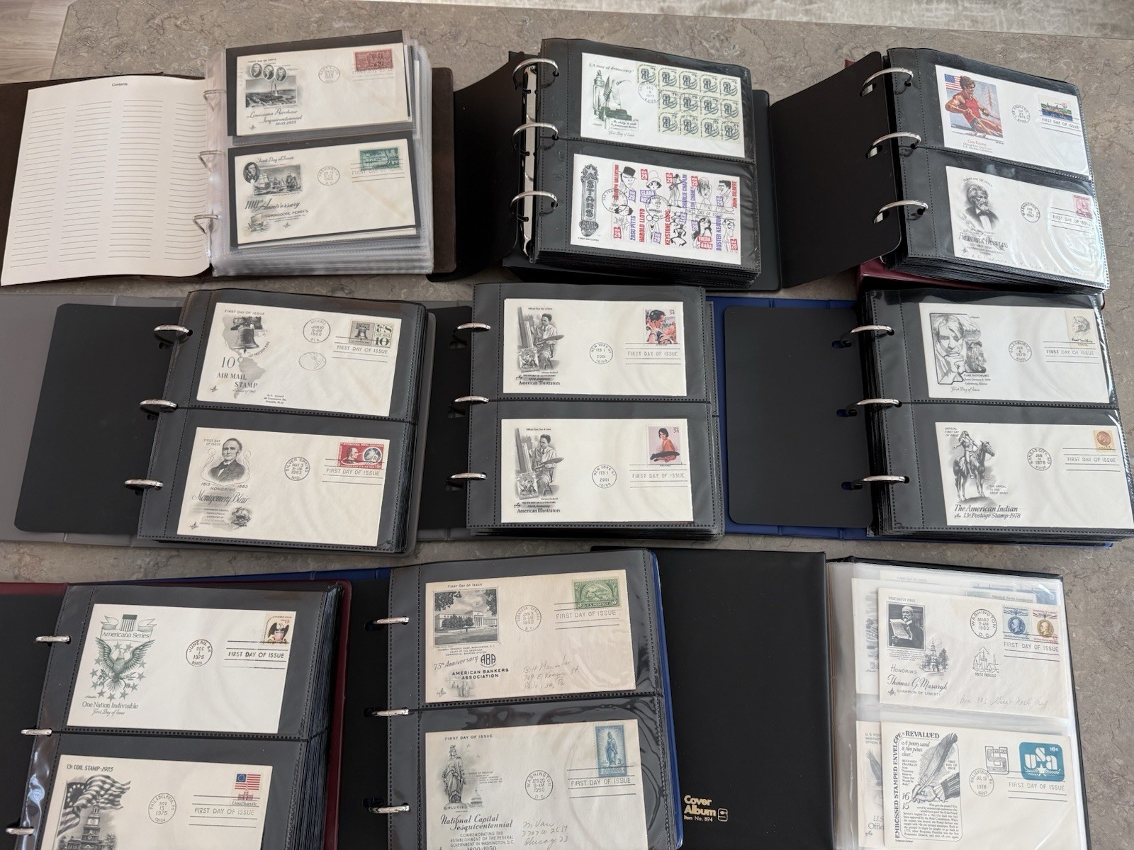 SuperSafe First Day Cover FDC albums with 900 Covers In 9 Albums 1951-2001