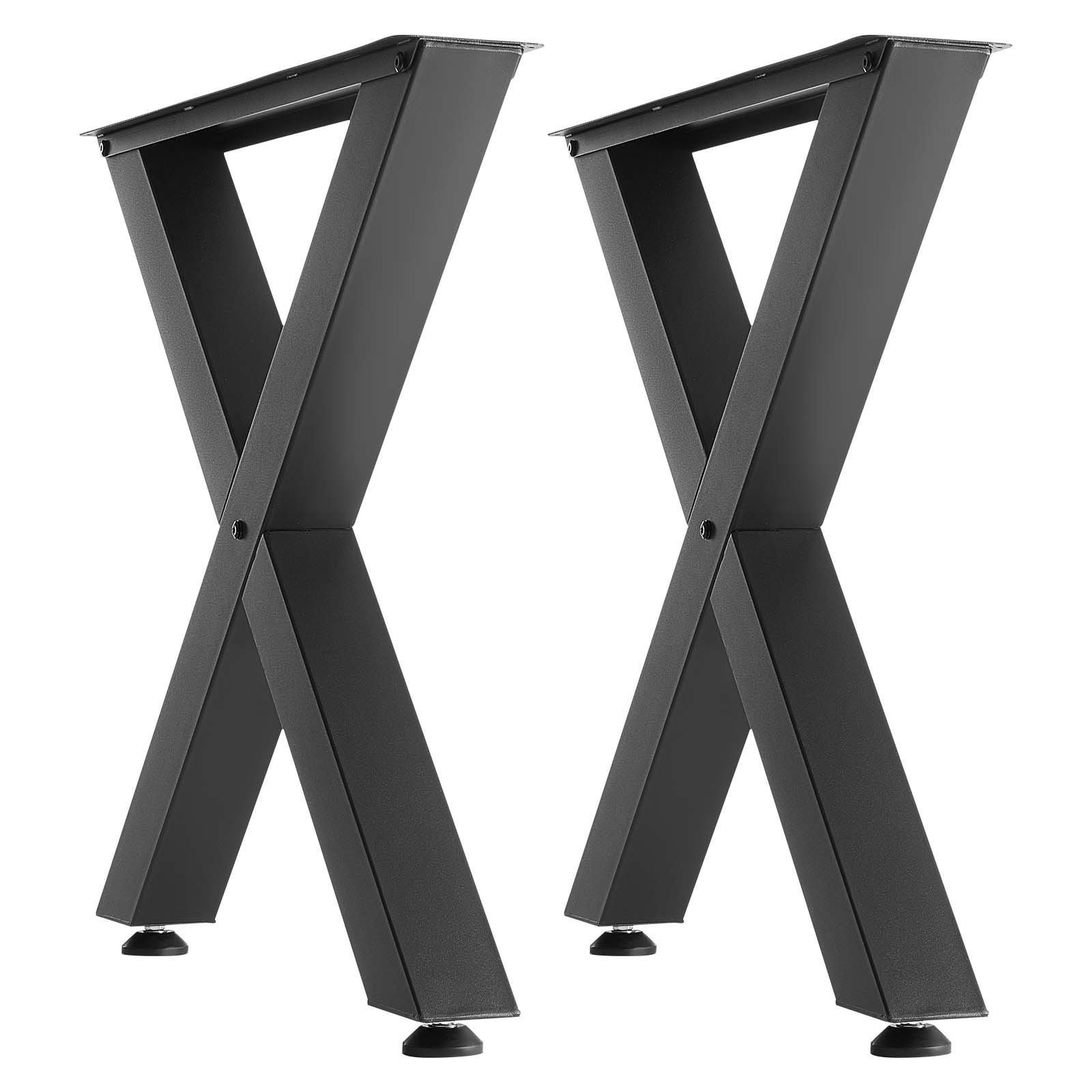 VEVOR Steel Table Legs 29.5 x 31.1 in X Frame 2204 lbs Heavy Duty Set of 2 Black