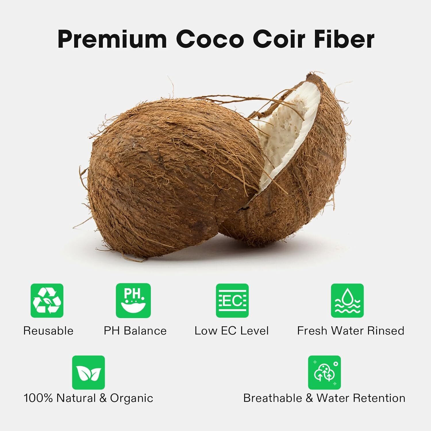VIVOSUN 11Lbs 5000G Coco Coir Brick,100% Natural Organic Coconut PH Balance