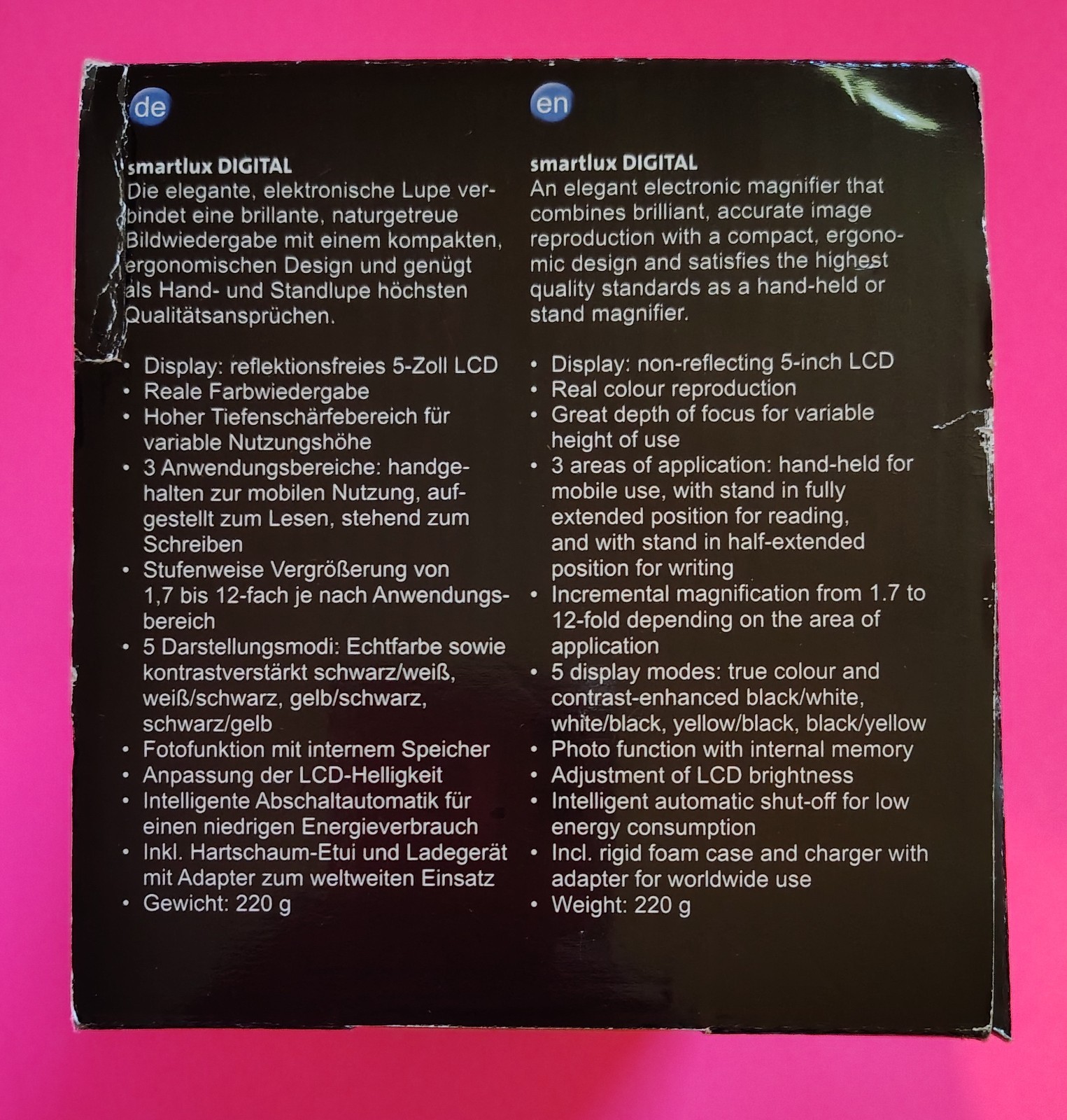 ESCHENBACH SmartLux Digital Portable Magnifier Handheld HD Video 12x #16501