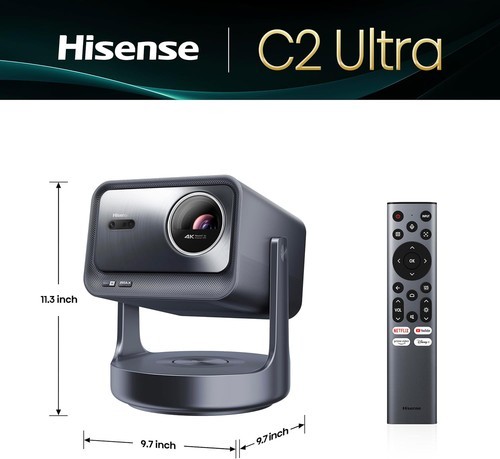 Hisense C2 Ultra Triple Laser Smart Portable Projector 4K 3,000Lumens 65''–300''
