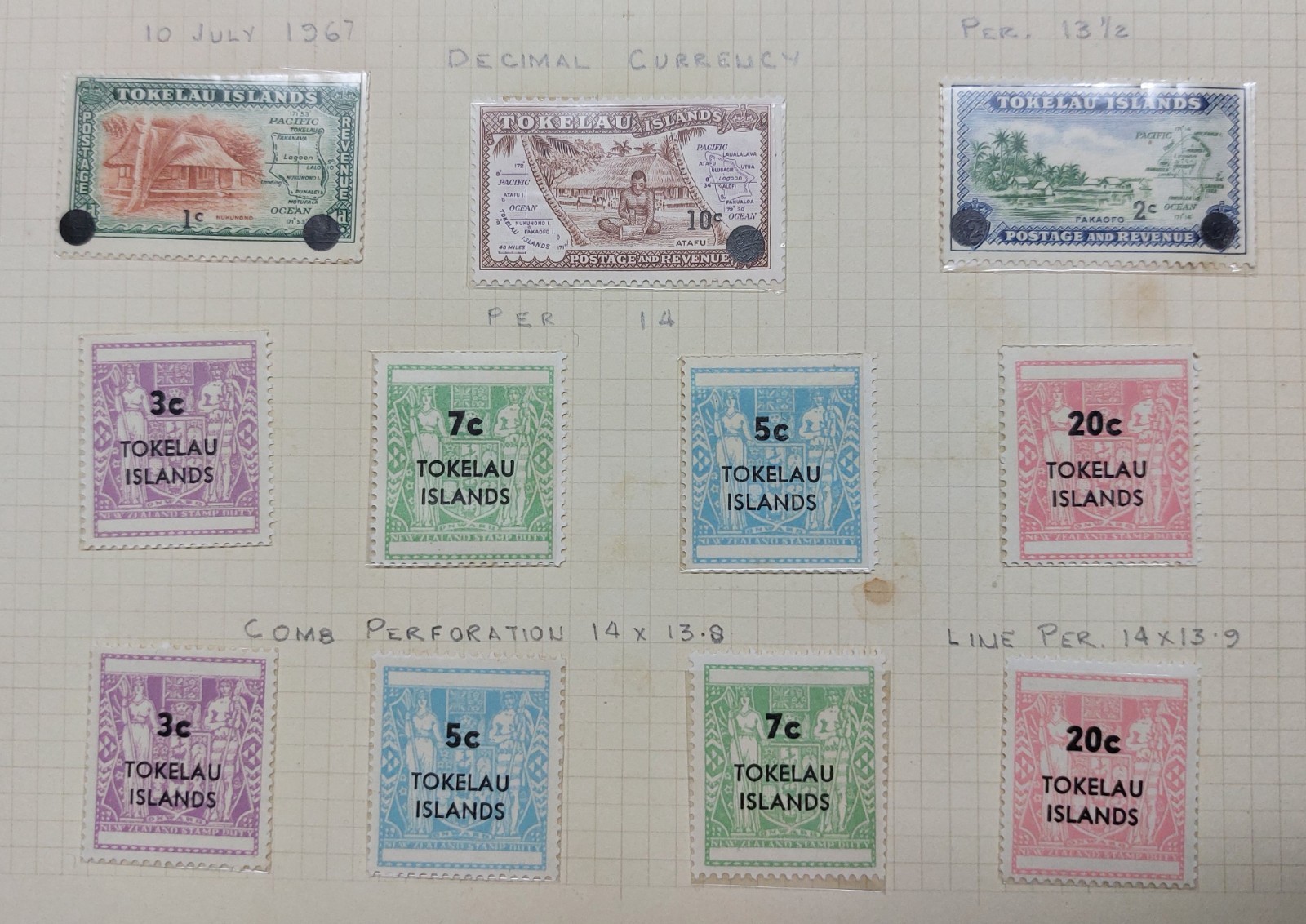 1960's Tokelau Island Collection of MLH Stamps on 5 Album Pages