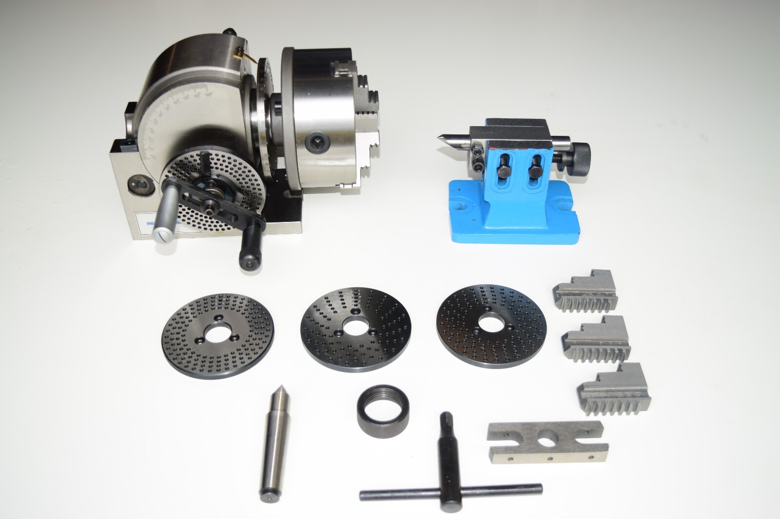 BS-1 DIVIDING HEAD SET W 6" CHUCK & TAILSTOCK FOR MILLING MACHINE FREE SHIPPING!