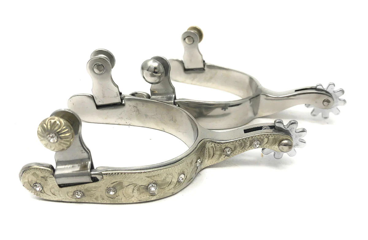 AJ Tack Ladies Stainless Steel Rhinestone Spurs