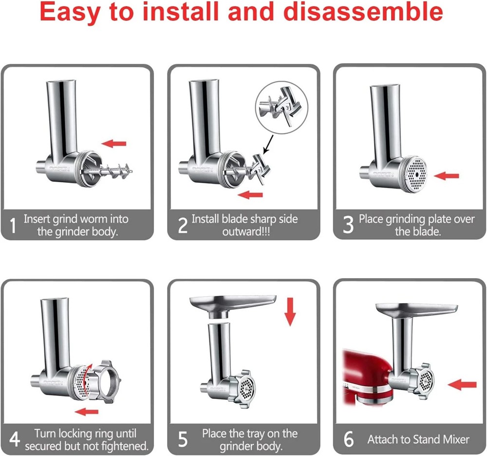 Kitchen Food Meat Grinder Sausage Stuffer Attachment For Kitchen-Aid Stand Mixer