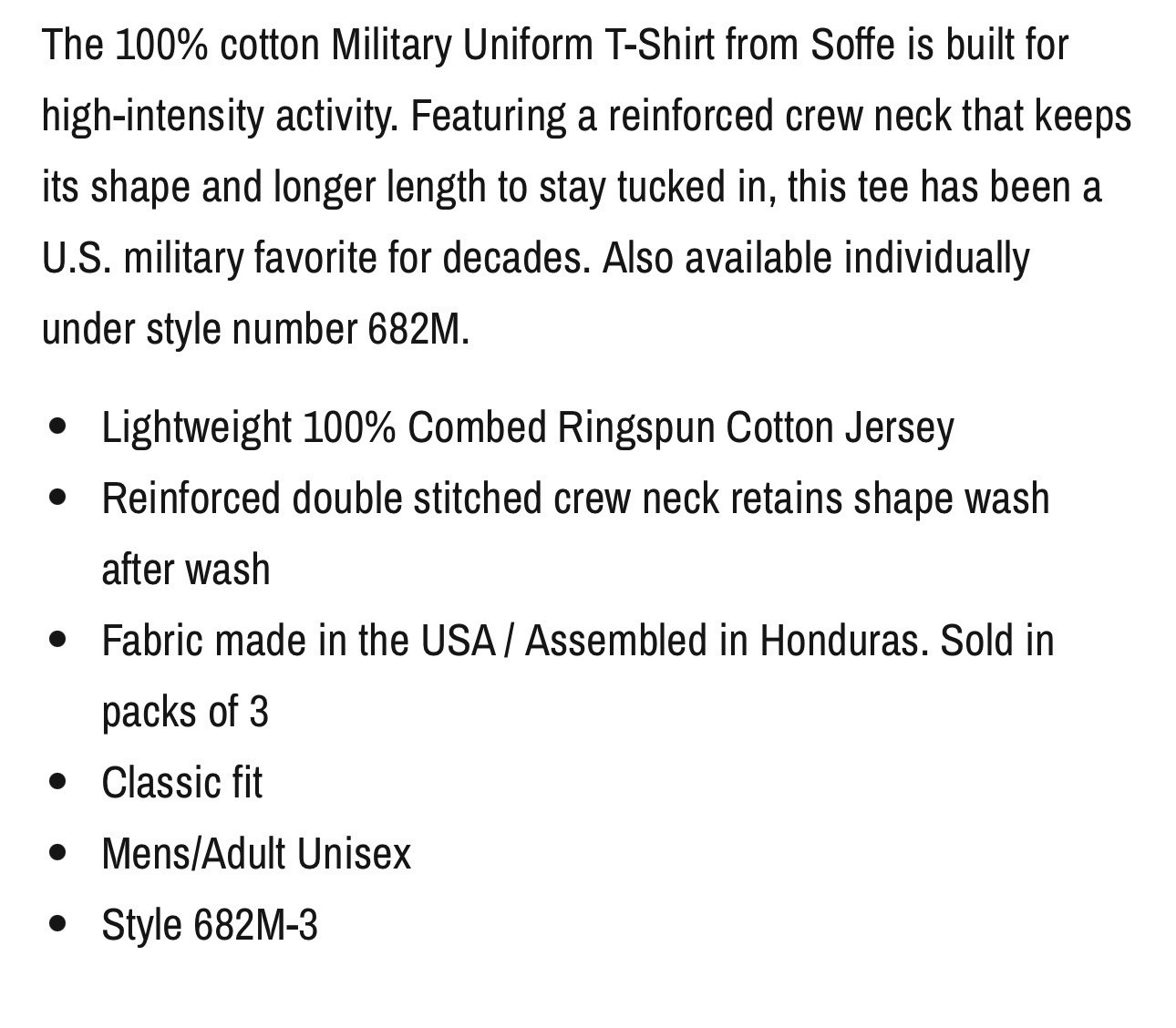 Soffe Military Tan Short Sleeve T-Shirt 100% Cotton 3-Pack (Large) - Made in USA