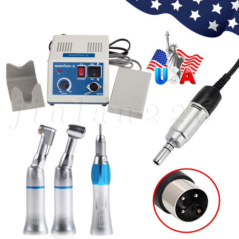 Dental Lab Marathon Electric Micromotor Contra Angle/Straight Handpiece Drill N3