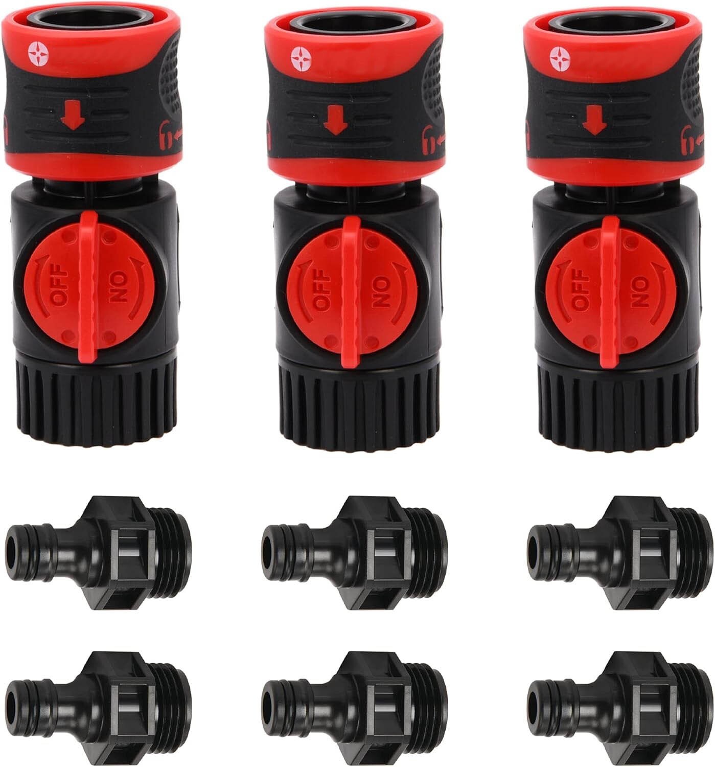 Kit de conexión rápida con válvula de cierre y bloqueo de agua, adaptadores y ac