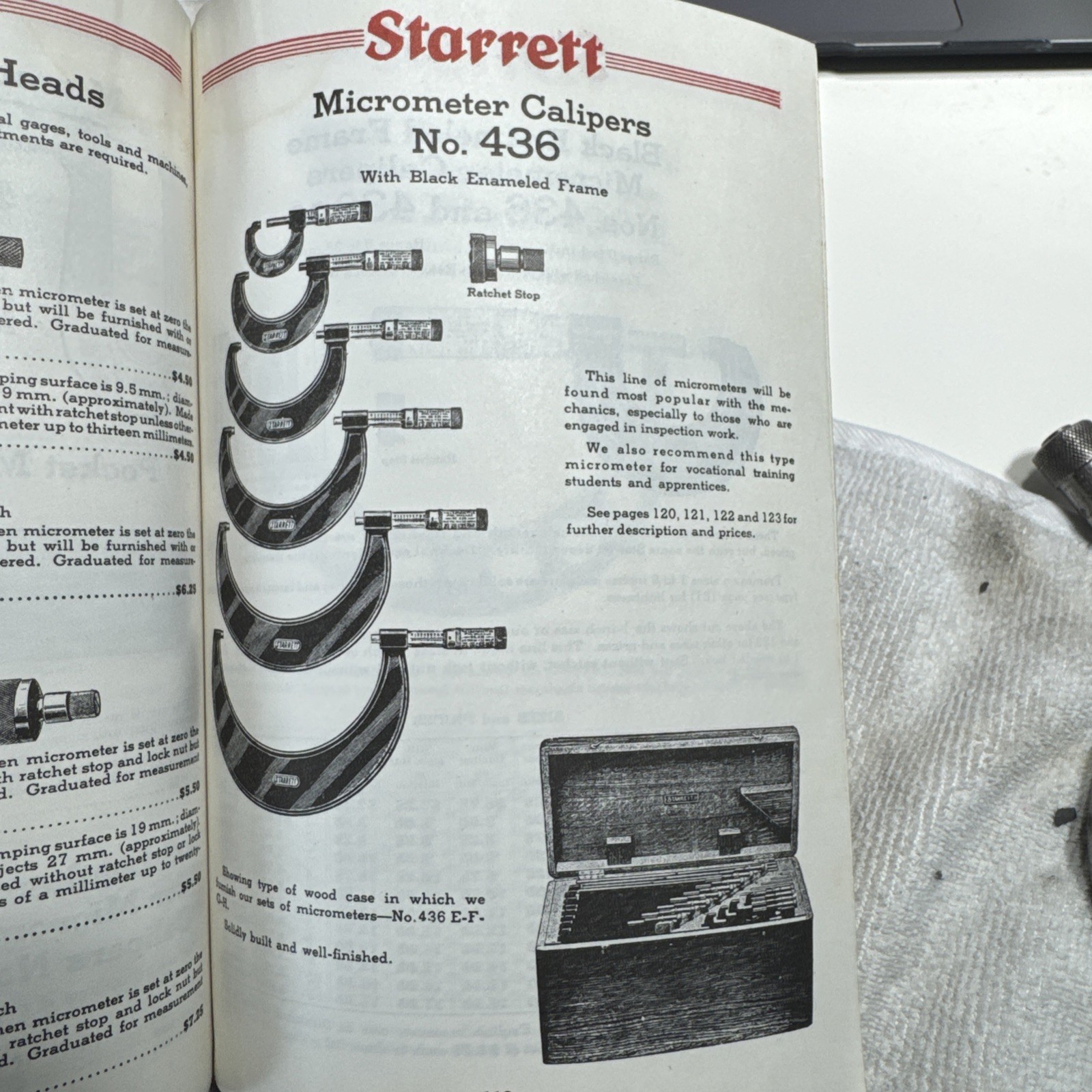 Starrett no. 436 Outside Micrometer 1-2" Range Enameled Calipers