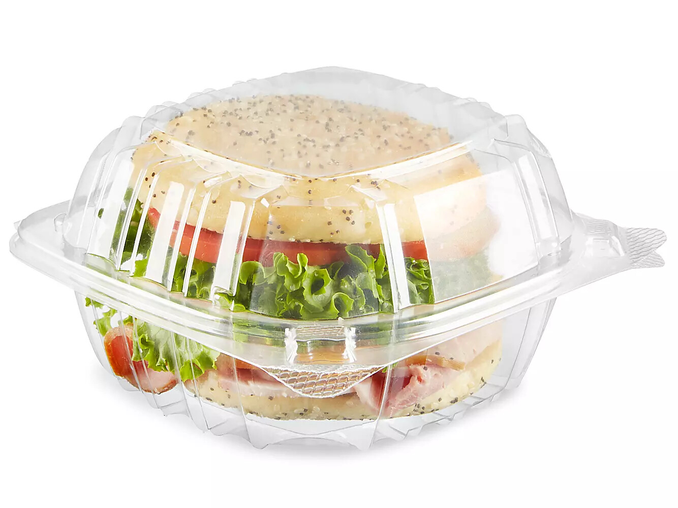 DART SOLO C57PST1 Clear Plastic Seal Hinged-Lid Food Containers 6 x 6"
