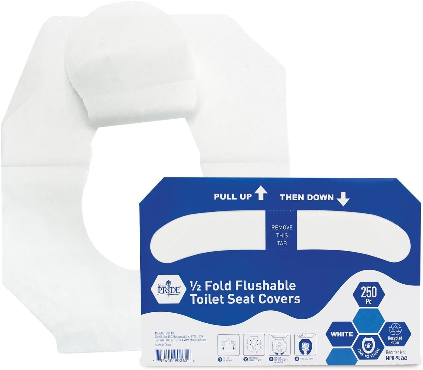 MED PRIDE Disposable Toilet Seat Covers Flushable Travel Public Restrooms 500ct+