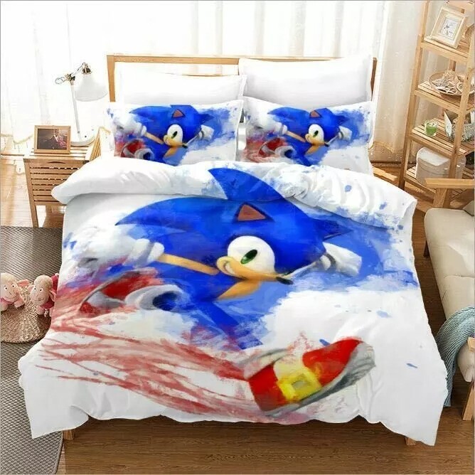 Sonic the Hedgehog Bedding Set – Single, Double, Queen, King Bedding Set for Kid