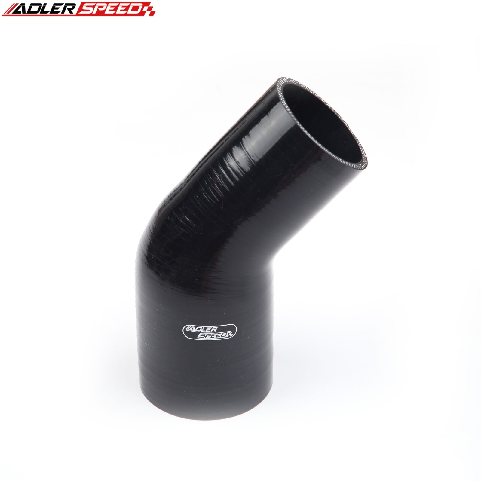 3" To 2.75'' Inch 4-Ply Silicone Hose 45 Degree Elbow Reducer Coupler Pipe Black