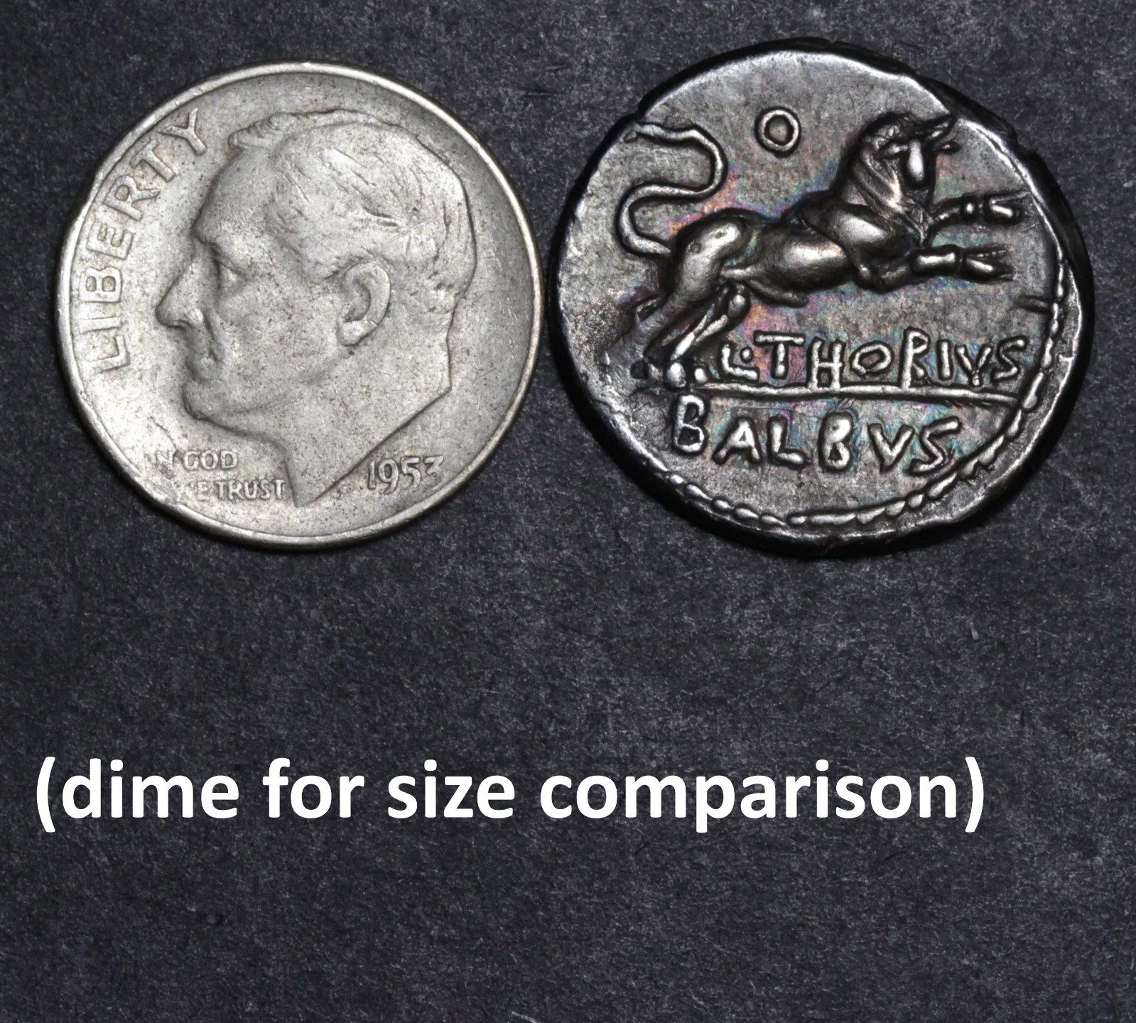 Charging Bull Denarius 105BC Ancient Roman Republic Silver Coin Thorius Balbus