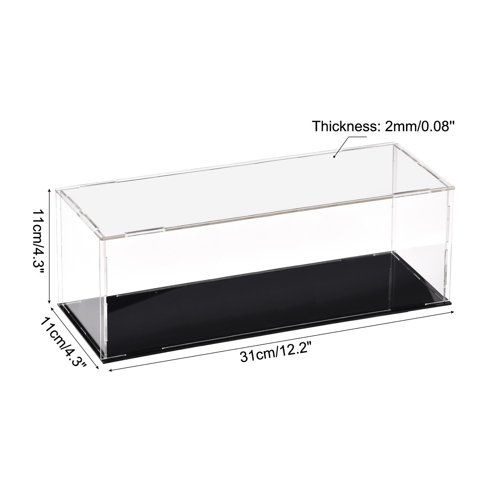 Acrylic Clear Display Case Box Dustproof Protection Showcase Show Box 30x10x10cm