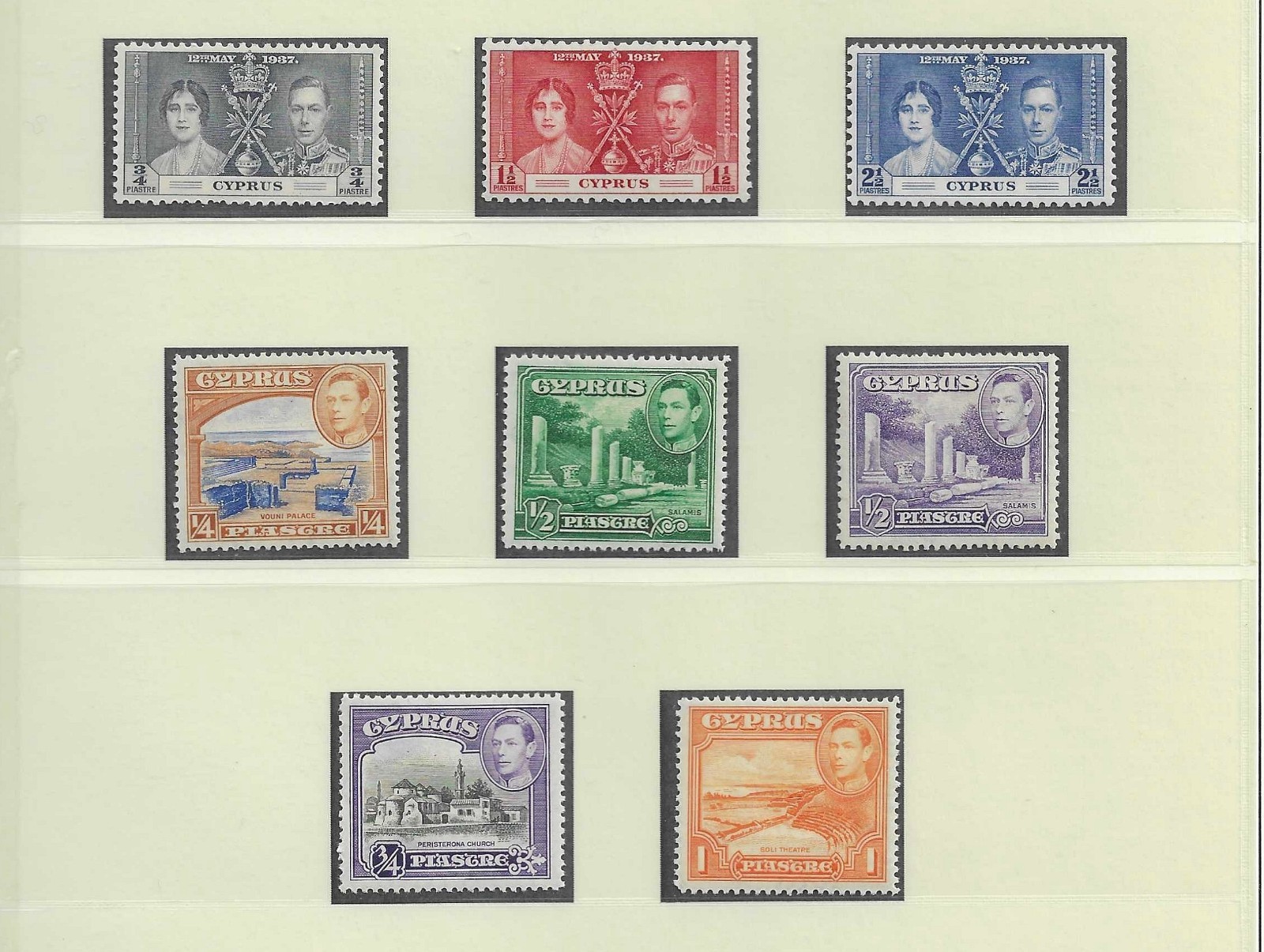 Cyprus KGVI 1937-38 Wmk Multi Script CA SG148-163 Complete MLH Sets- CV GBP270
