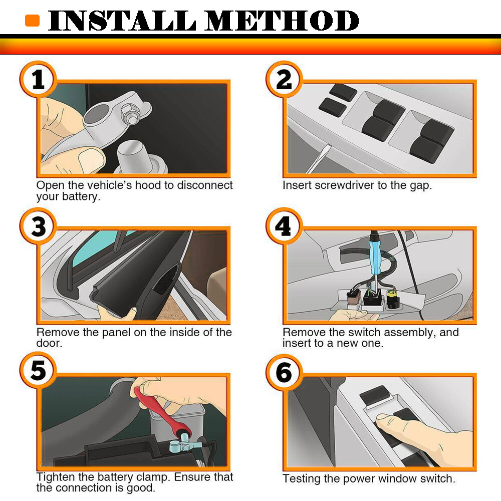 New Driver Left Master Power Window Door Switch For 2008-12 Honda Accord EX&EXL