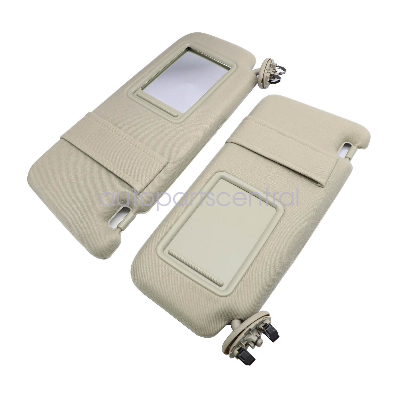 Fit 2007-2011 Toyota Camry 2.4 2.5 3.5L Tan Beige Sun Visor Pair Left Right 2pcs
