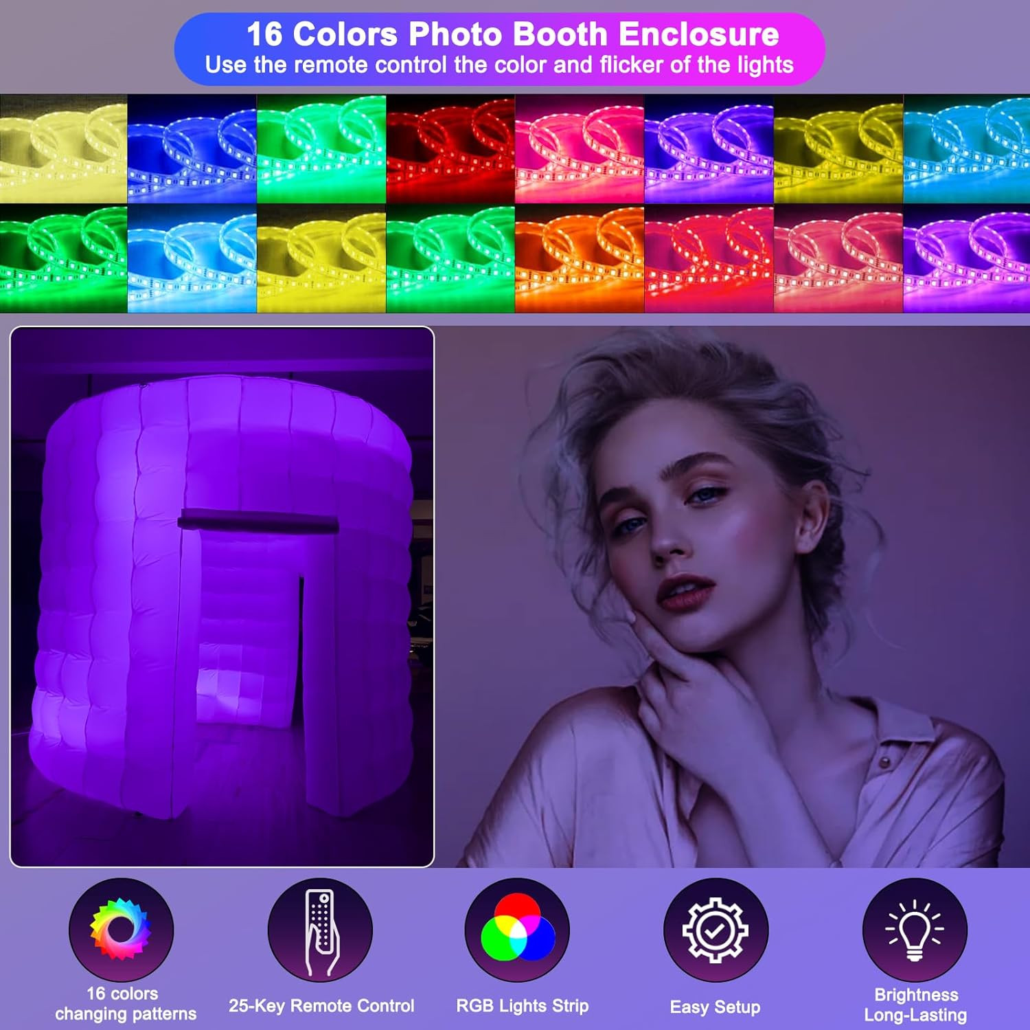 Inflatable Photo Booth, Portable Photo Booth Enclosure Tent for Weddings Parties