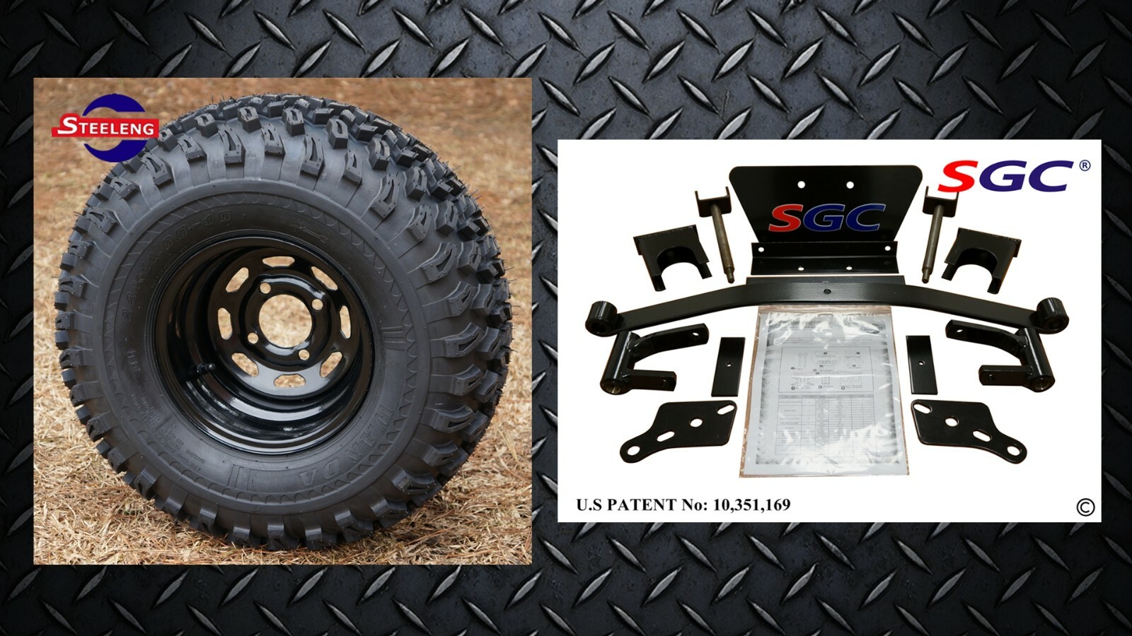 CLUB CAR PRECEDENT GOLF CART SGC 4" LIFT KIT + 10" WHEELS and 22" AT TIRES