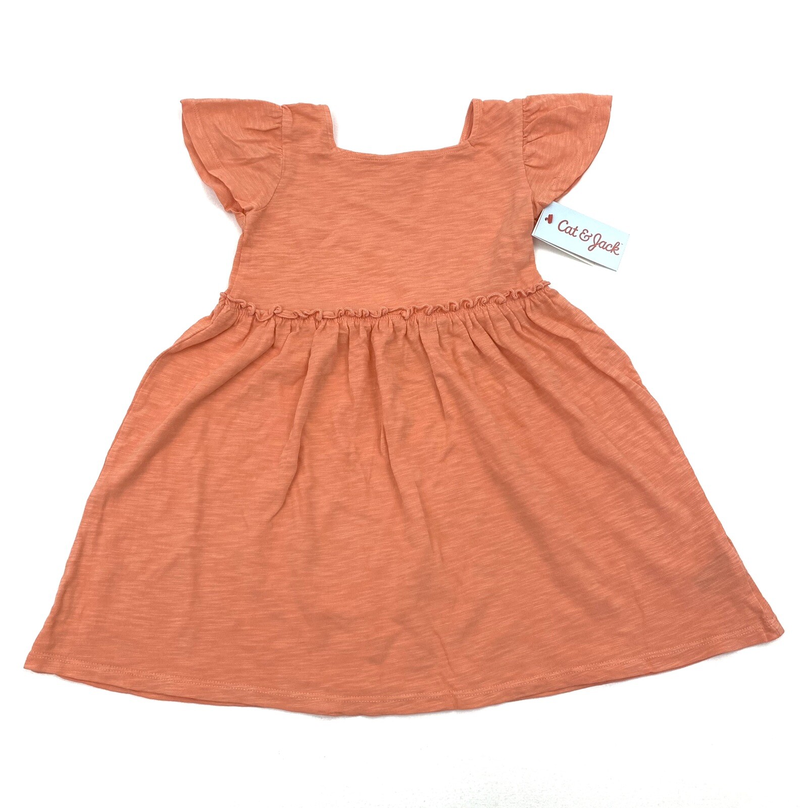 Cat & Jack Toddler Girls Size 4T Cap Sleeve Dress Peach