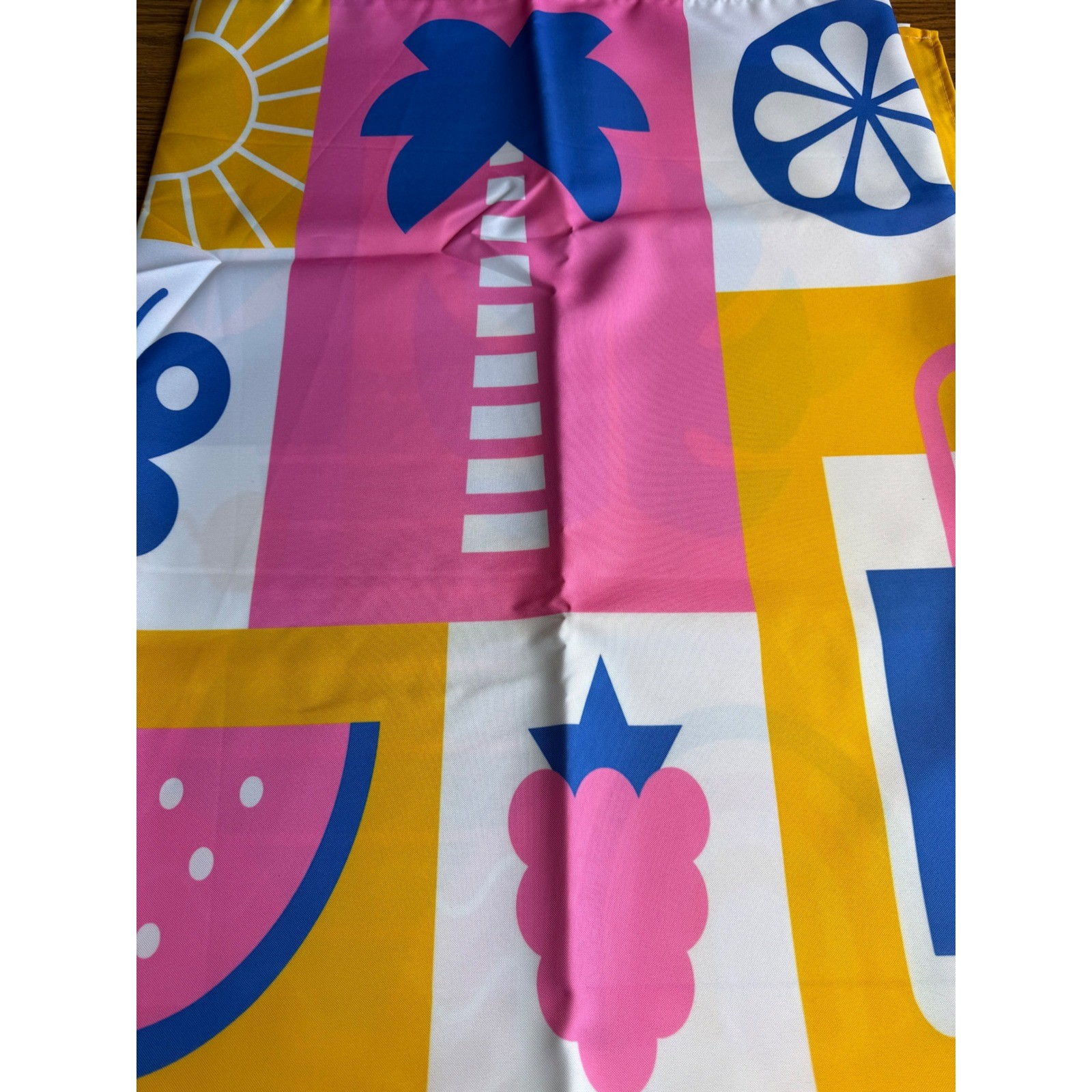 Vibrant Summer Outdoor Tablecloth Fun Swimsuit Sunglasses Sun Graphics 60x84