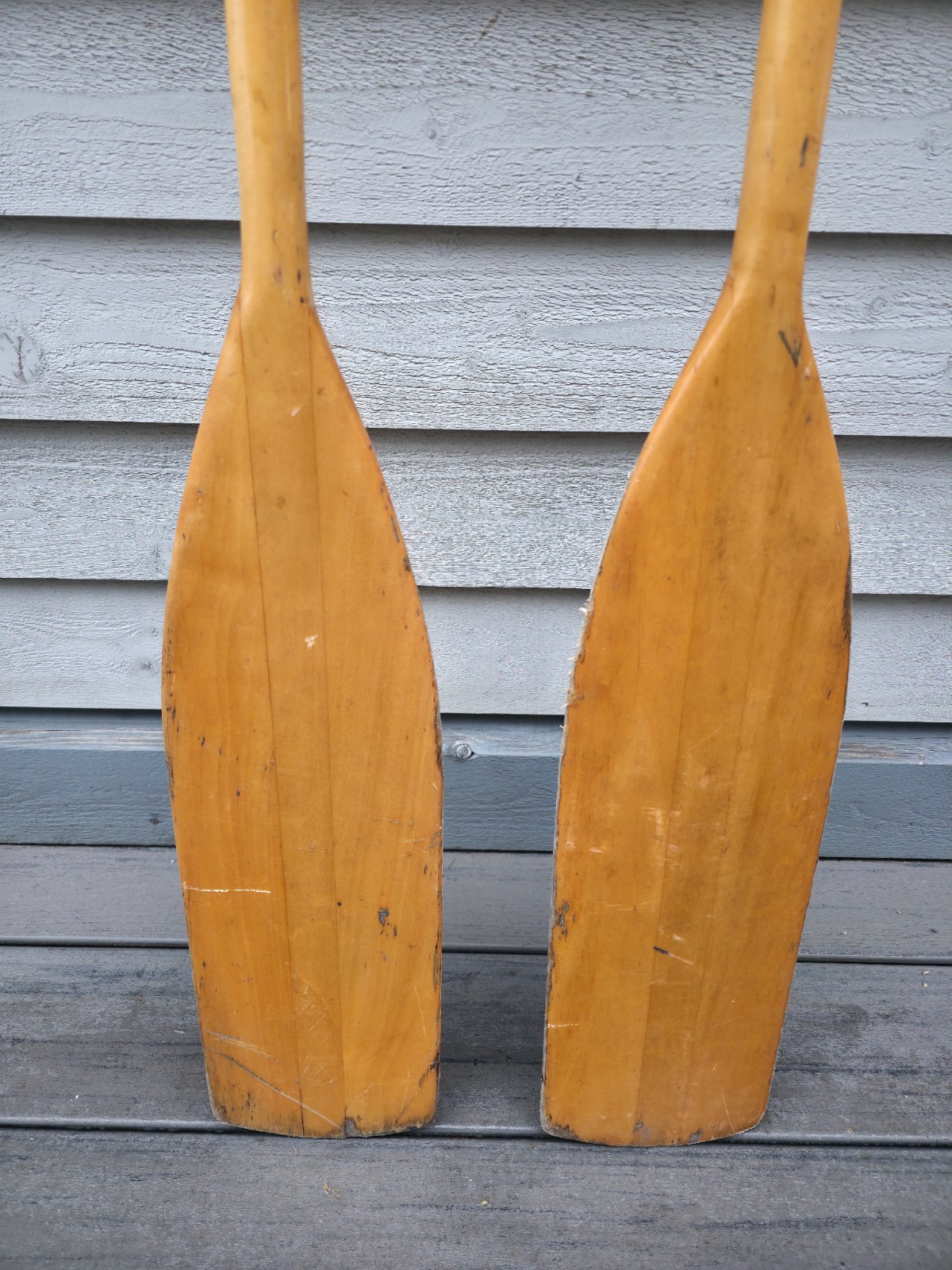 VINTAGE Old Wooden Paddles Oars UPPER CANADA Measures 54"