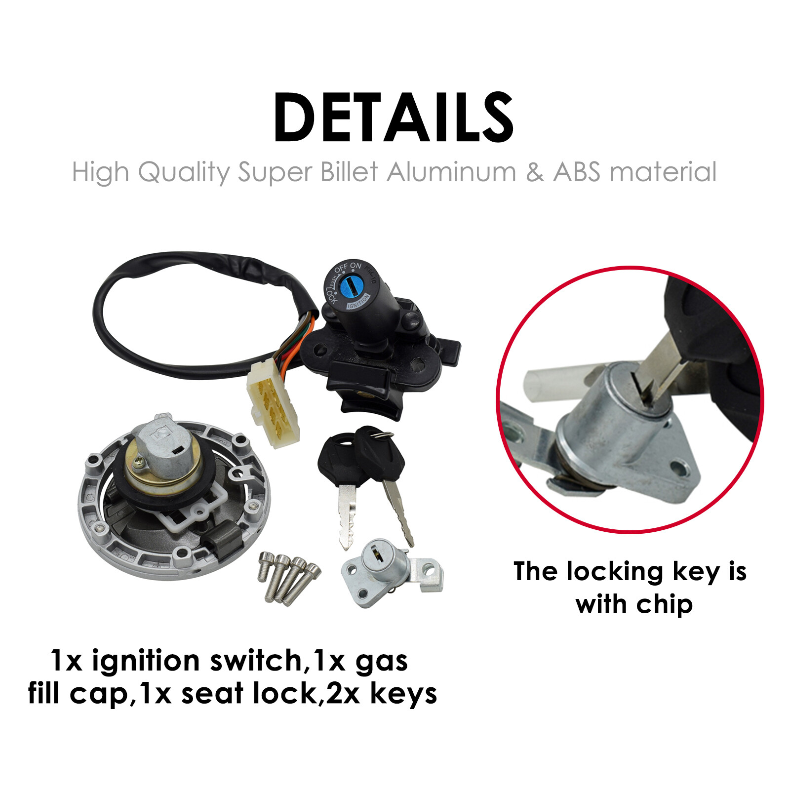 Complete Lock Set for Kawasaki Ninja 250R EX250J 2008-2012 Gas Cap Ignition Key