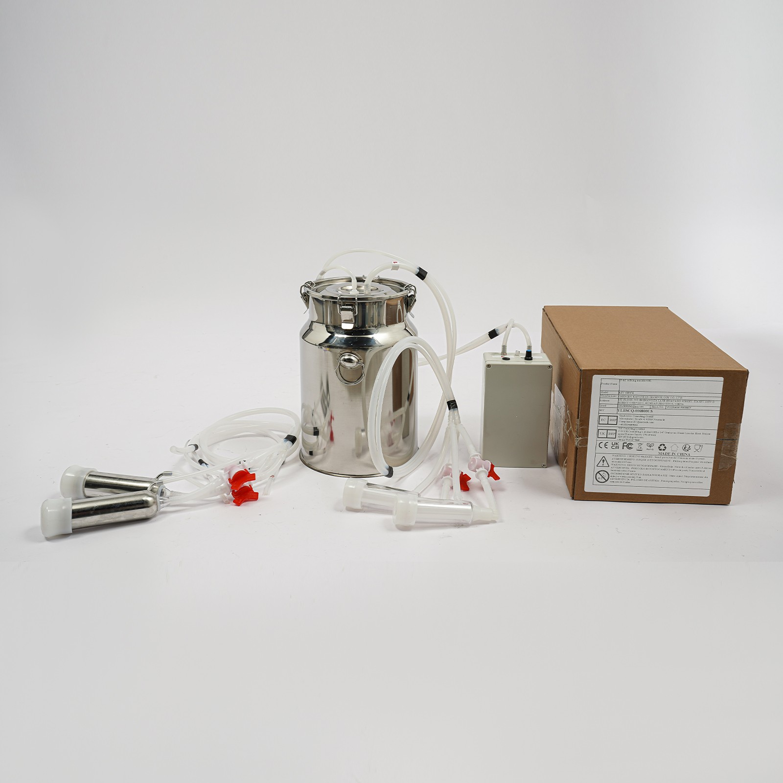 Pulsation Electric Cow Milking Machine Milking Equipment 10L Stainless Steel