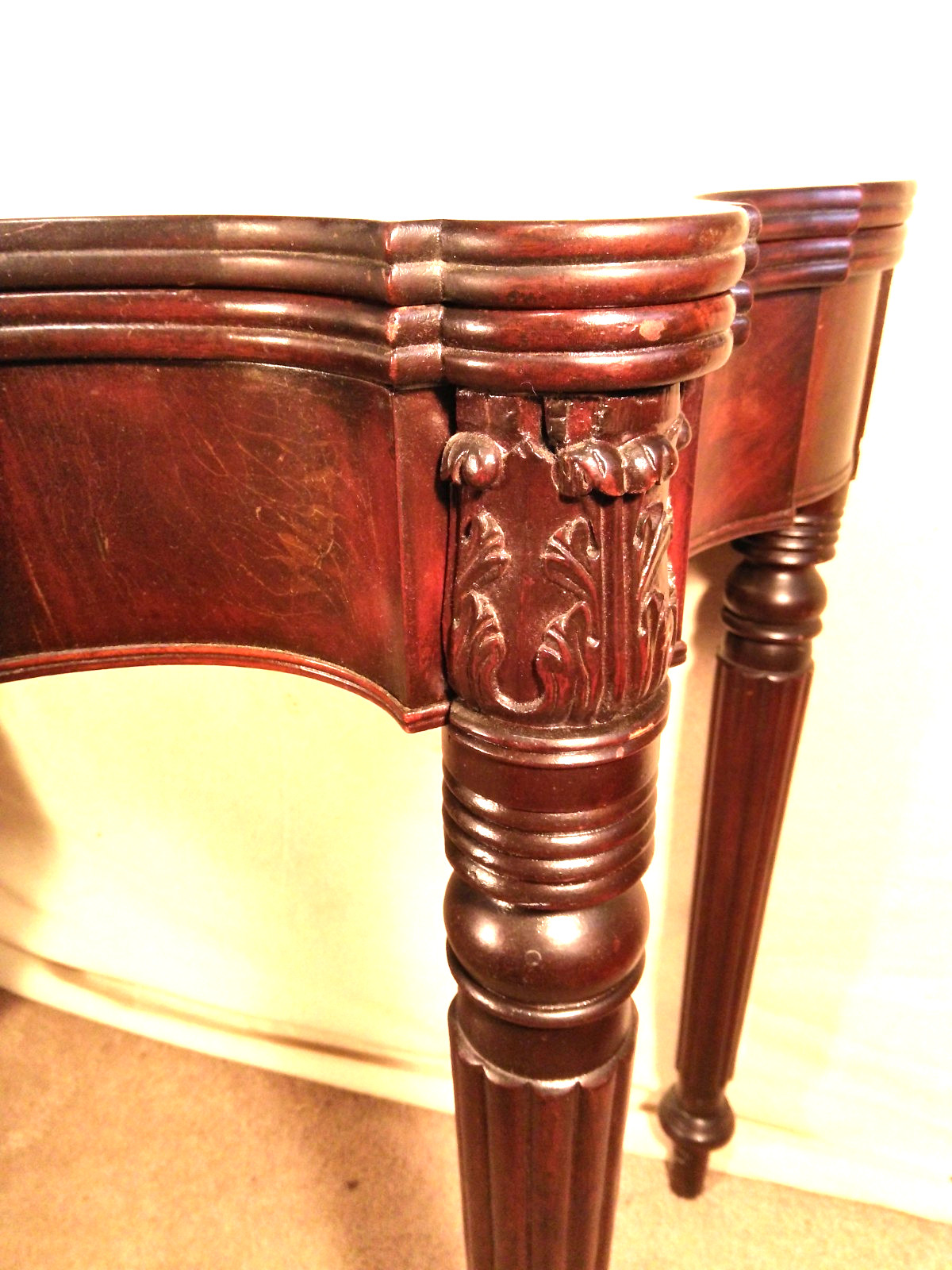 ANTIQUE 18th CENTURY MAHOGANY CARD TABLE ATTRIBUTED TO SAMUEL MCINTYRE~SALEM