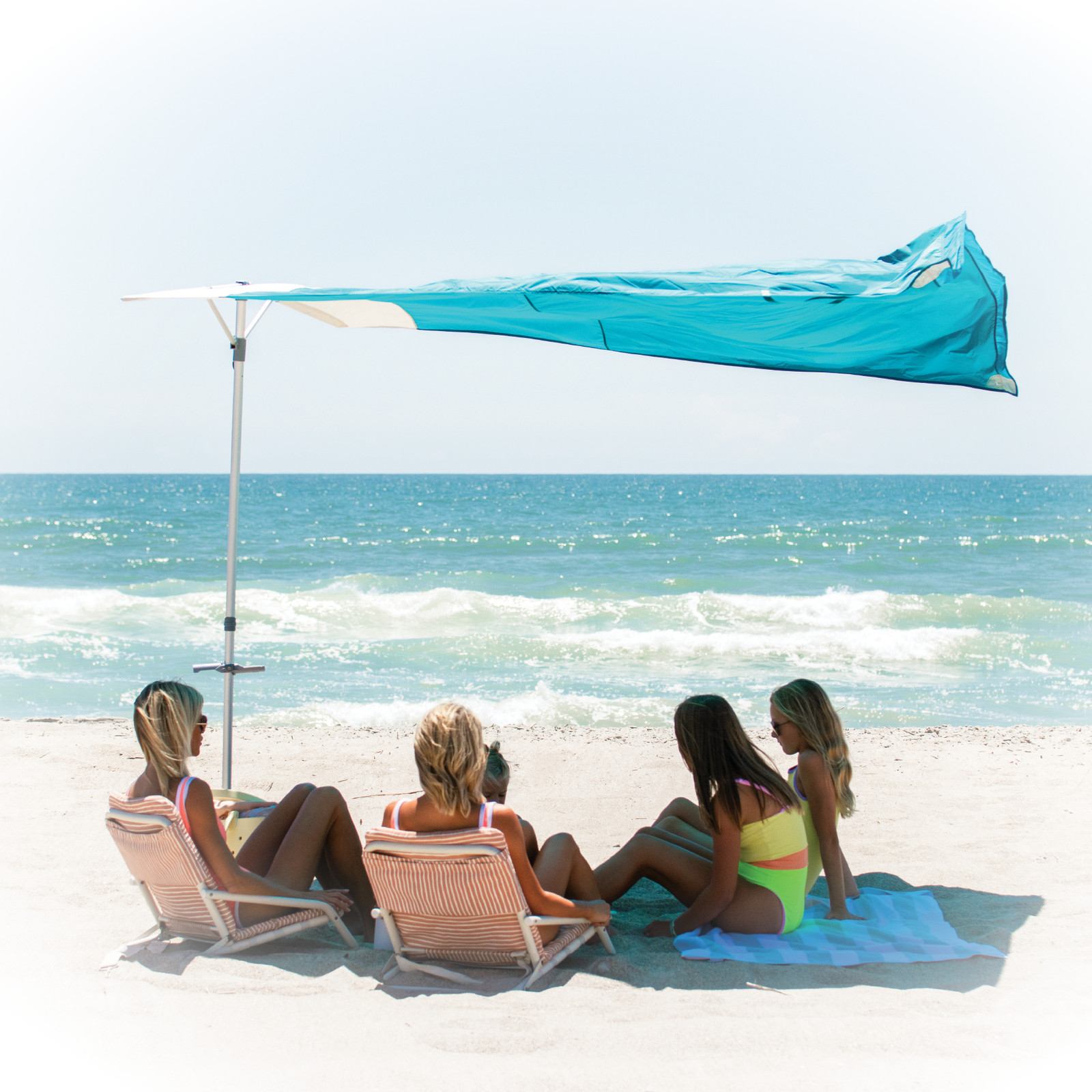 Solbello The Ultimate Wind-Driven® beach umbrella.