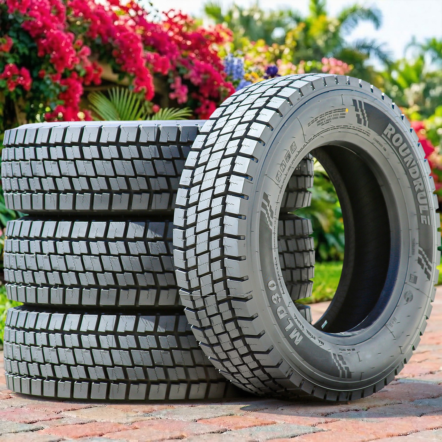 4 Tires Roundrule MLD30 All Steel 245/70R19.5 Load H 16 Ply Drive Commercial