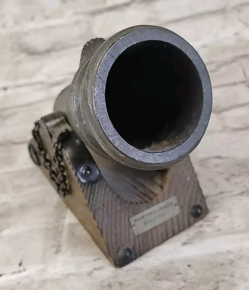 Vintage Wood / Cast Iron Miniature Display Cannon "Mortero Campara"