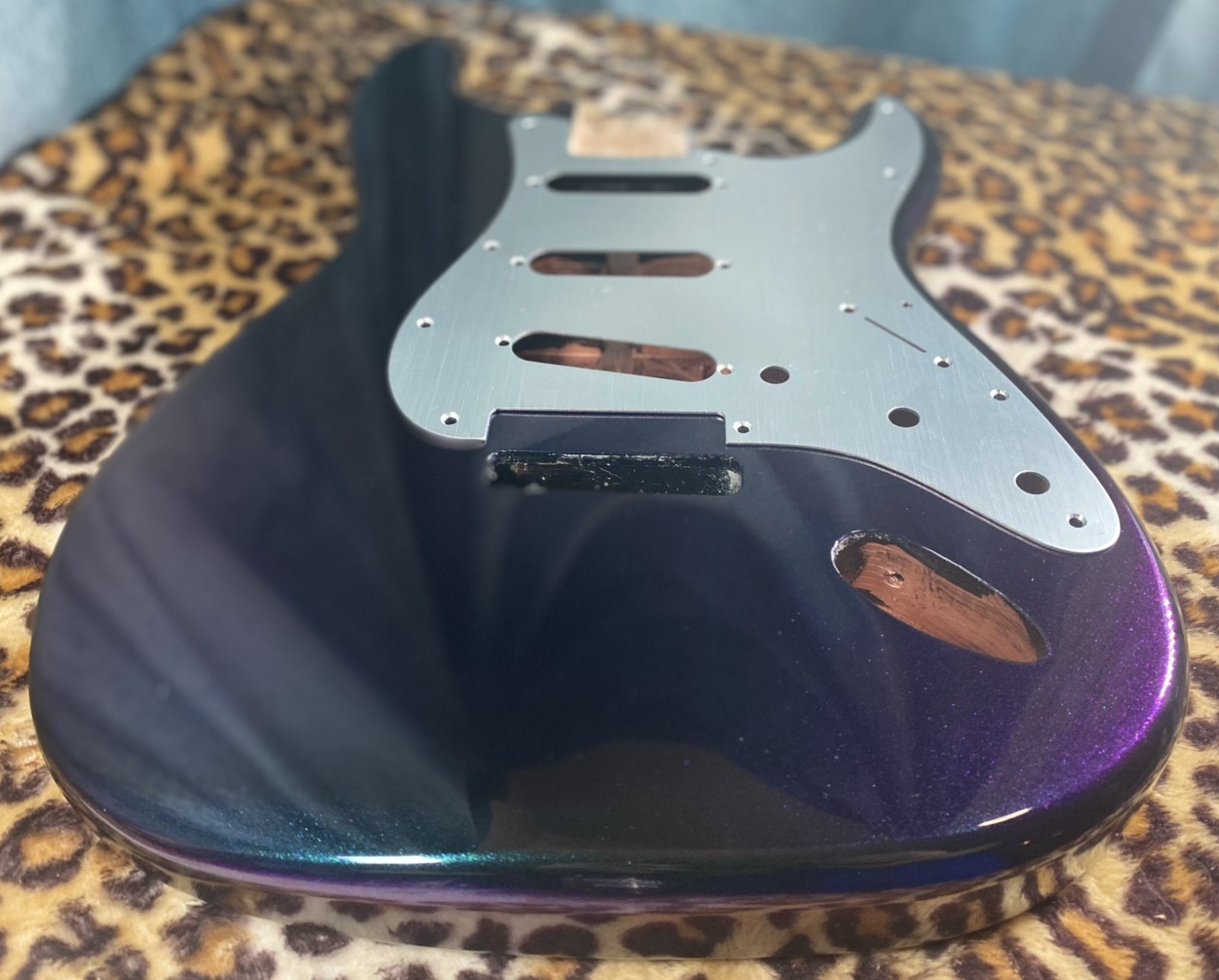 Stunning Chameleon Blue/Teal/Purple Fender Stratocaster HSH Alder Replacemt Body