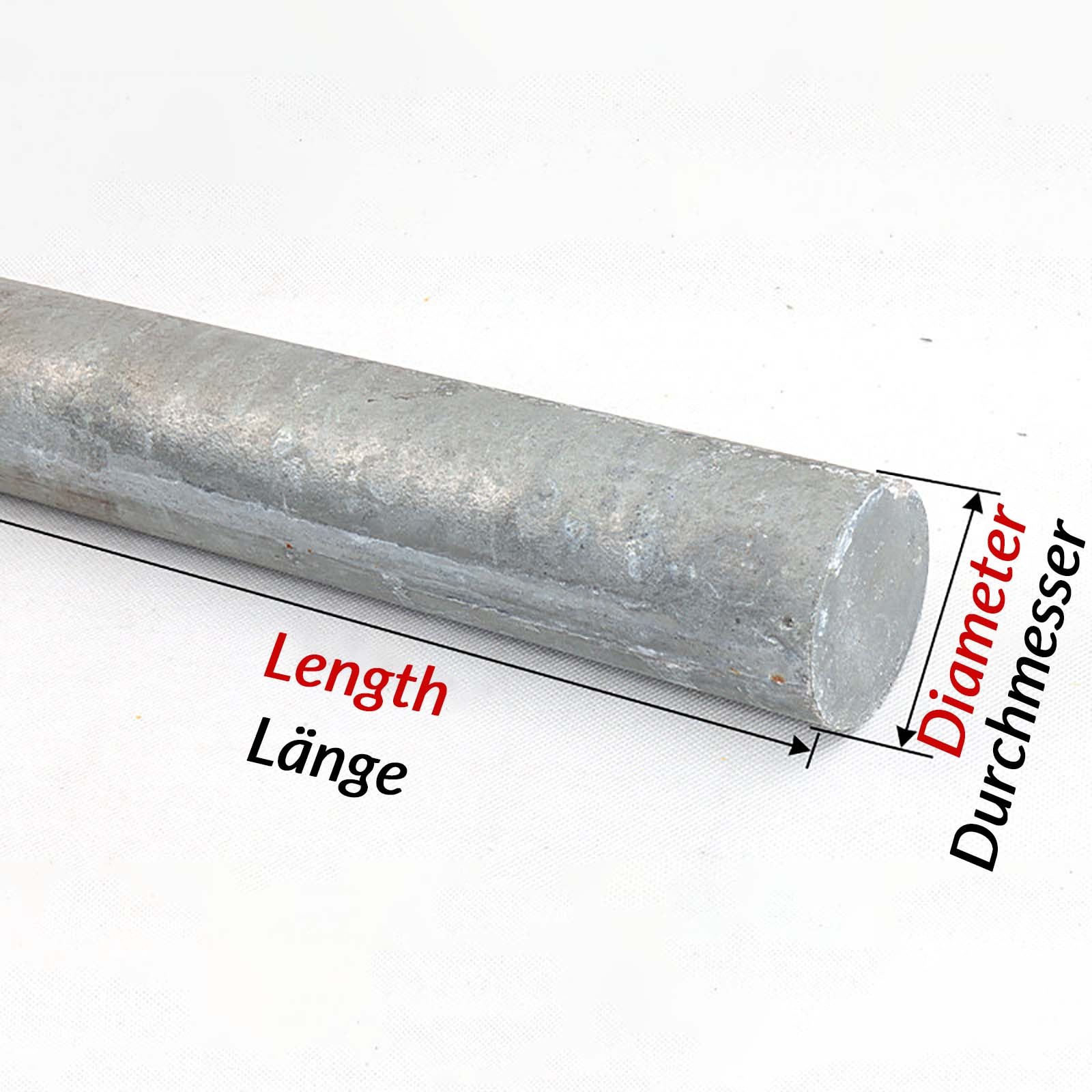99.99% Zinc Rod High Purity Zn Ingot/Bar Anode Electroplating Ø1-120mm 100/300mm