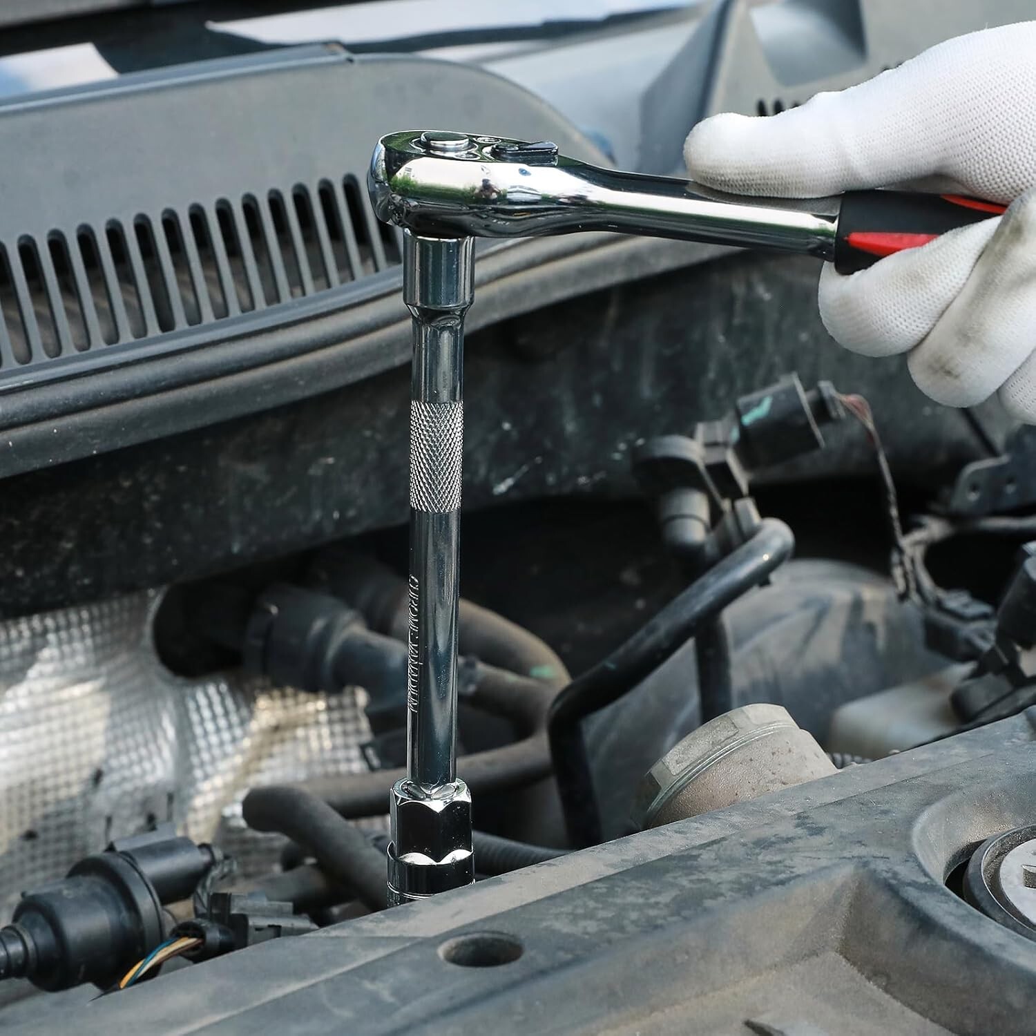 8PCS 3/8 Inch Drive Spark Plug Socket Set 6-Point Include Extension Bar CR-V