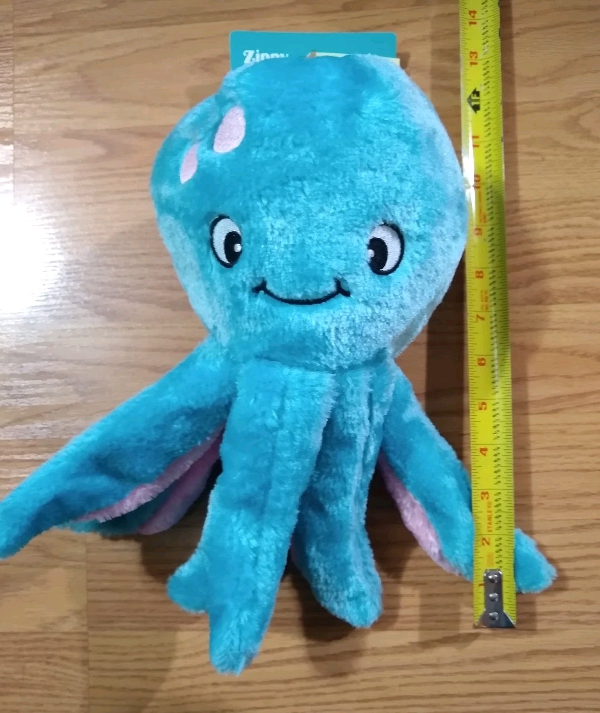 Zippy Paws Z-Stitch Grunterz Octopus Oscar Blue Plush Pet Dog Toy Durable NEW