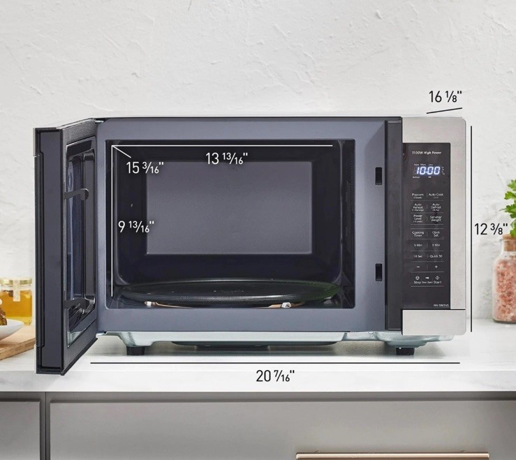 Panasonic 1.3 cu.ft. Countertop Steel Microwave Oven 1200W with Inverter Cooking