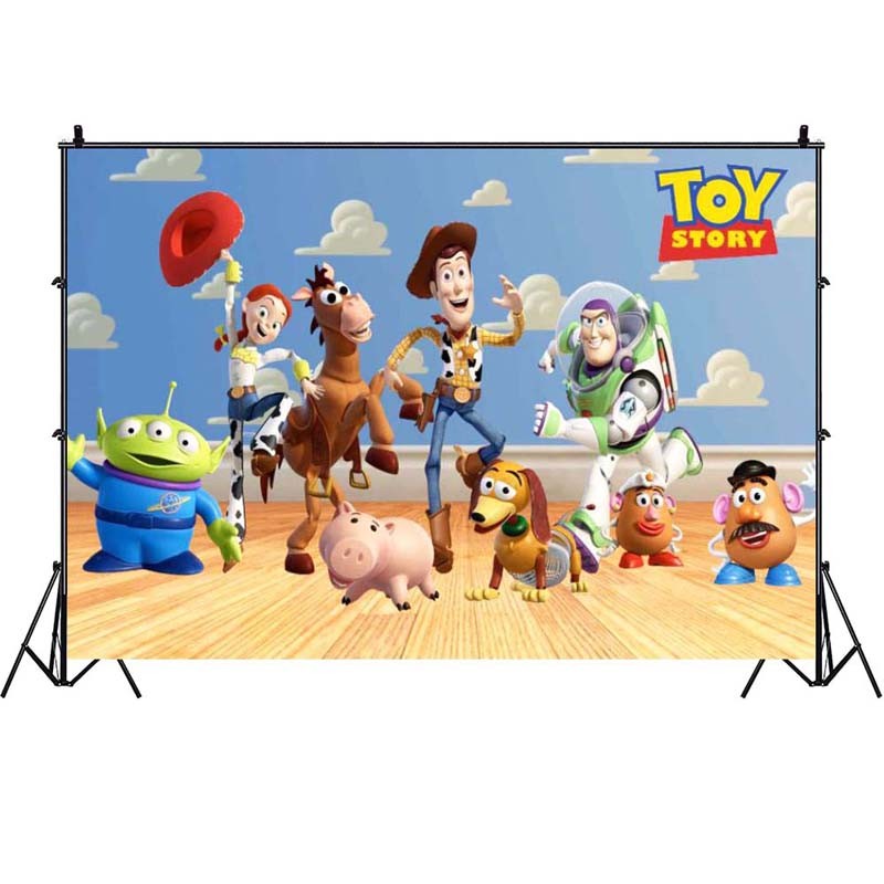 Toy Story Photography Backdrop Boys Birthday Party Photo Background Banner Decor