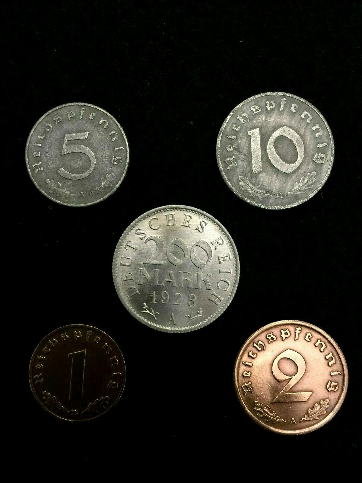 Rare WW2 German Coins Set with Secure Display Case Historical WW2 Artifacts