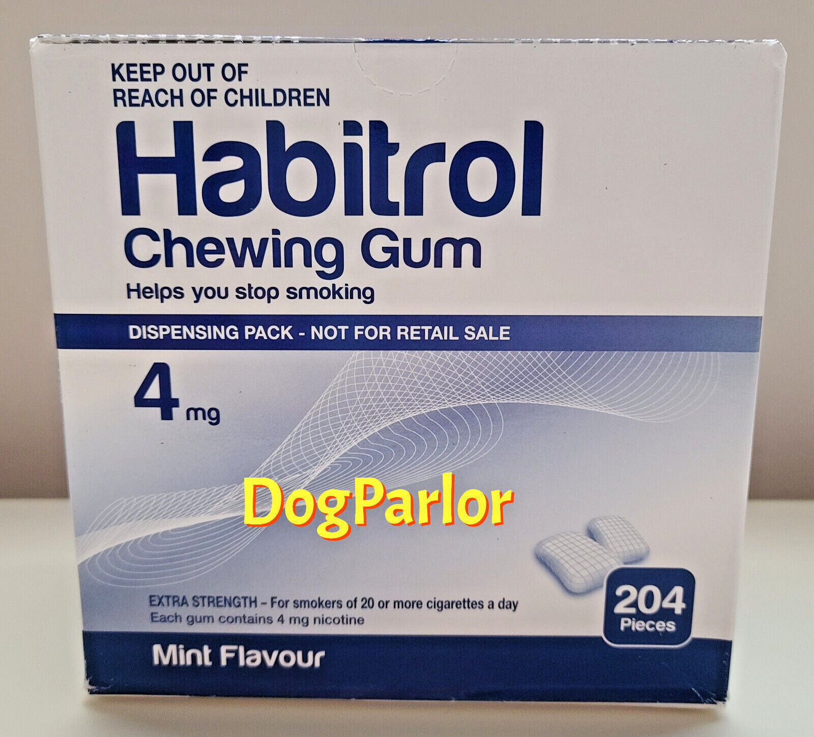 Habitrol Nicotine Gum 4mg Mint Bulk 2 Boxes = 408 Pieces Fresh 07/2027