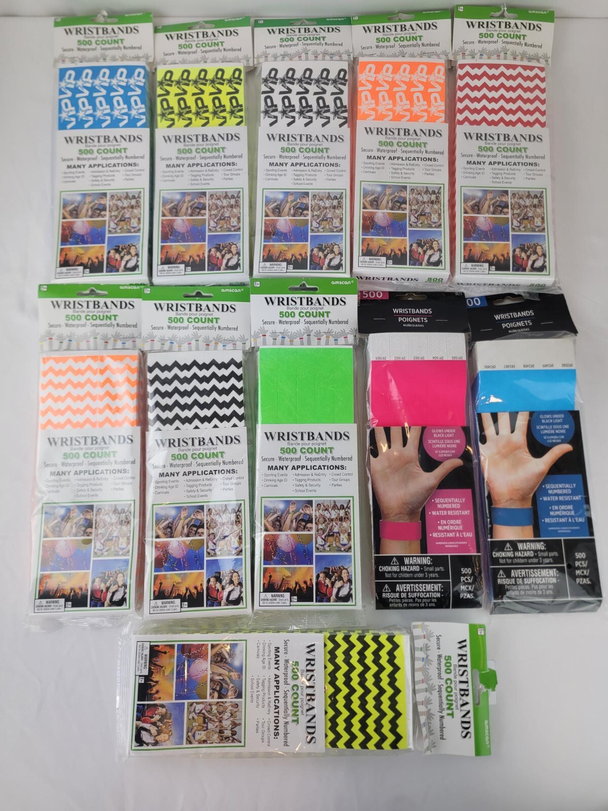 AMSCAN Tyvek Event Wristbands 500 Count Secure Waterproof Sequentially Numbered