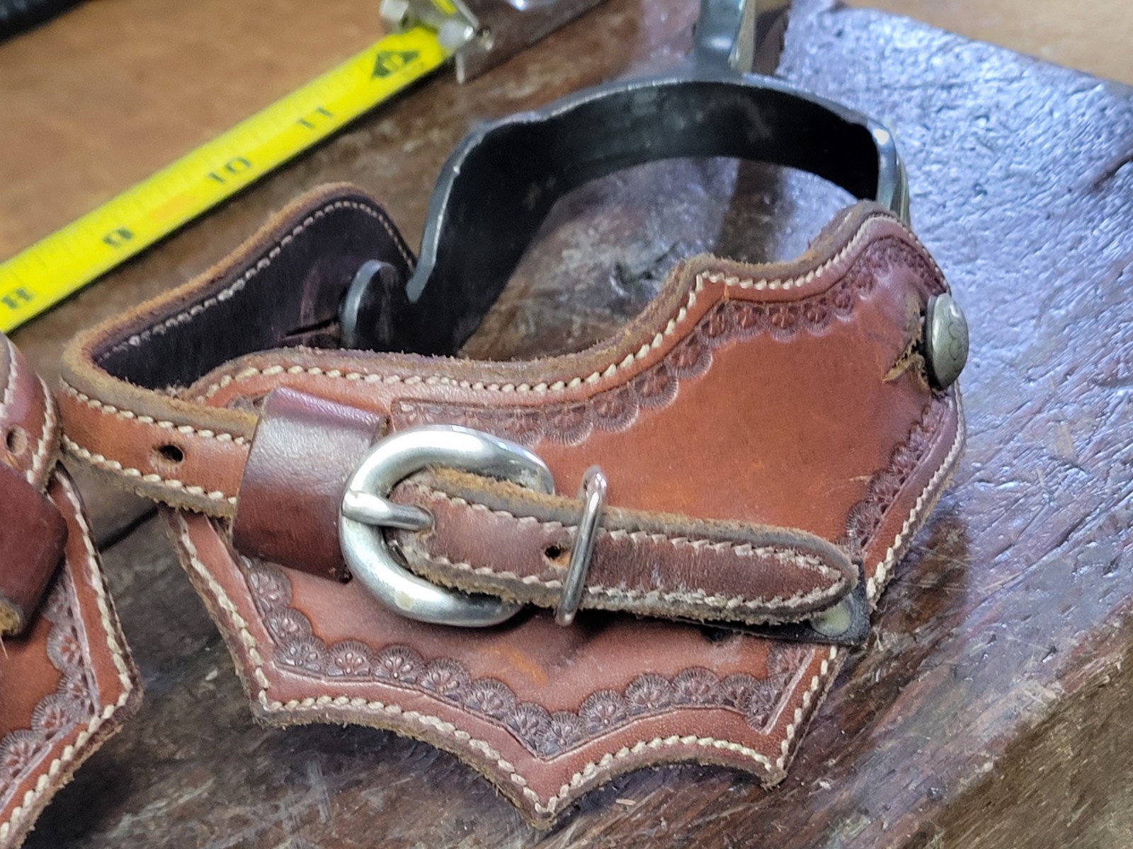 Vintage Western Spurs With Leather Strap