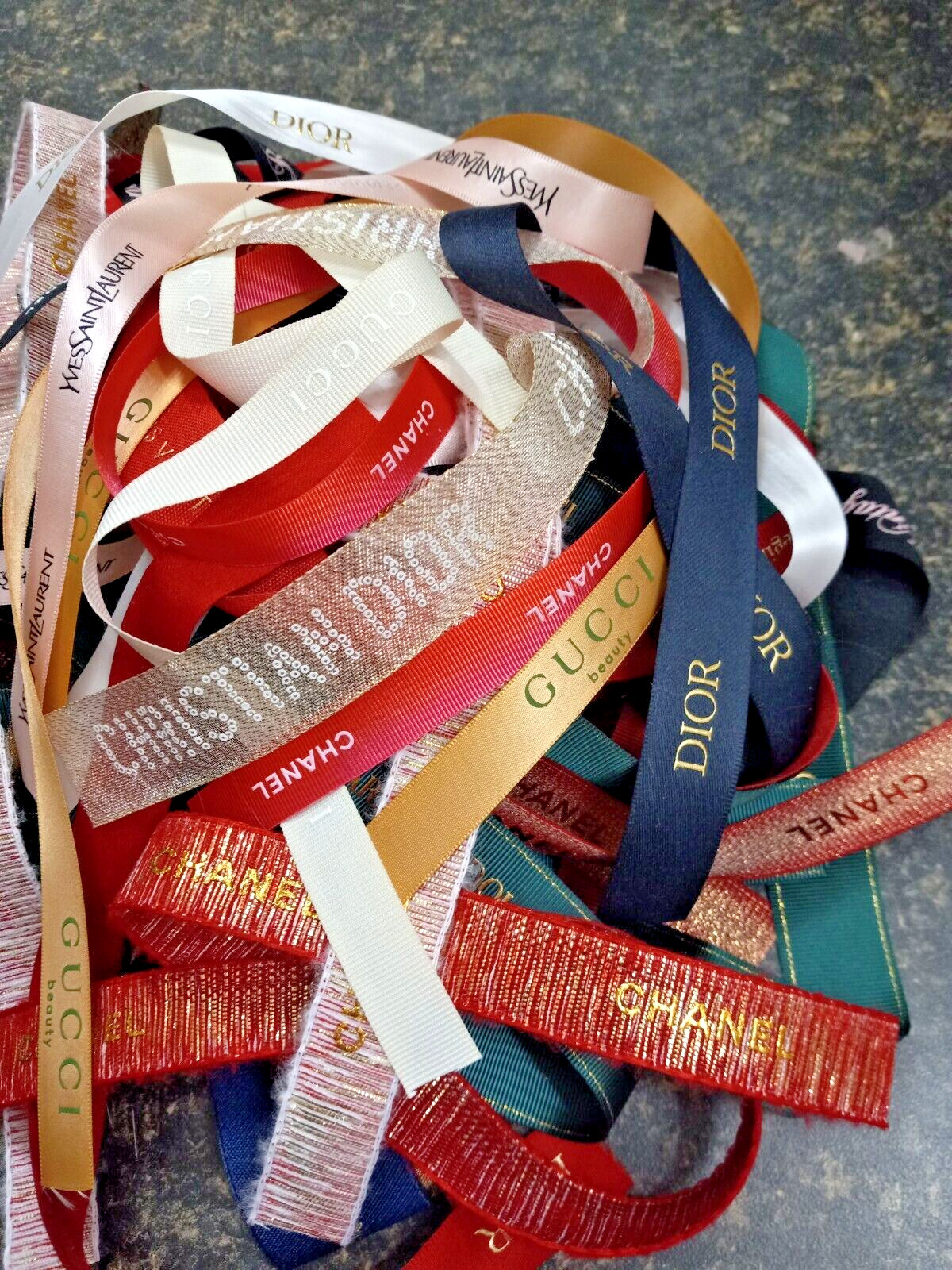 5 YARDS Designer Ribbon "SCRAPS" , DIOR, CHANEL, YSL, GUCCi, PRADA, HERMES, LV