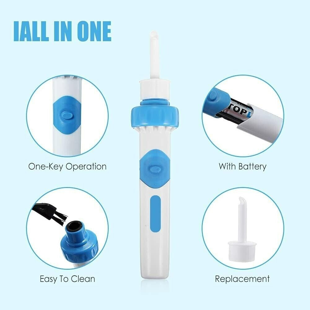 Electric Cordless Vacuum Ear Cleaner Wax Remover Safety Painless Cleaning Device