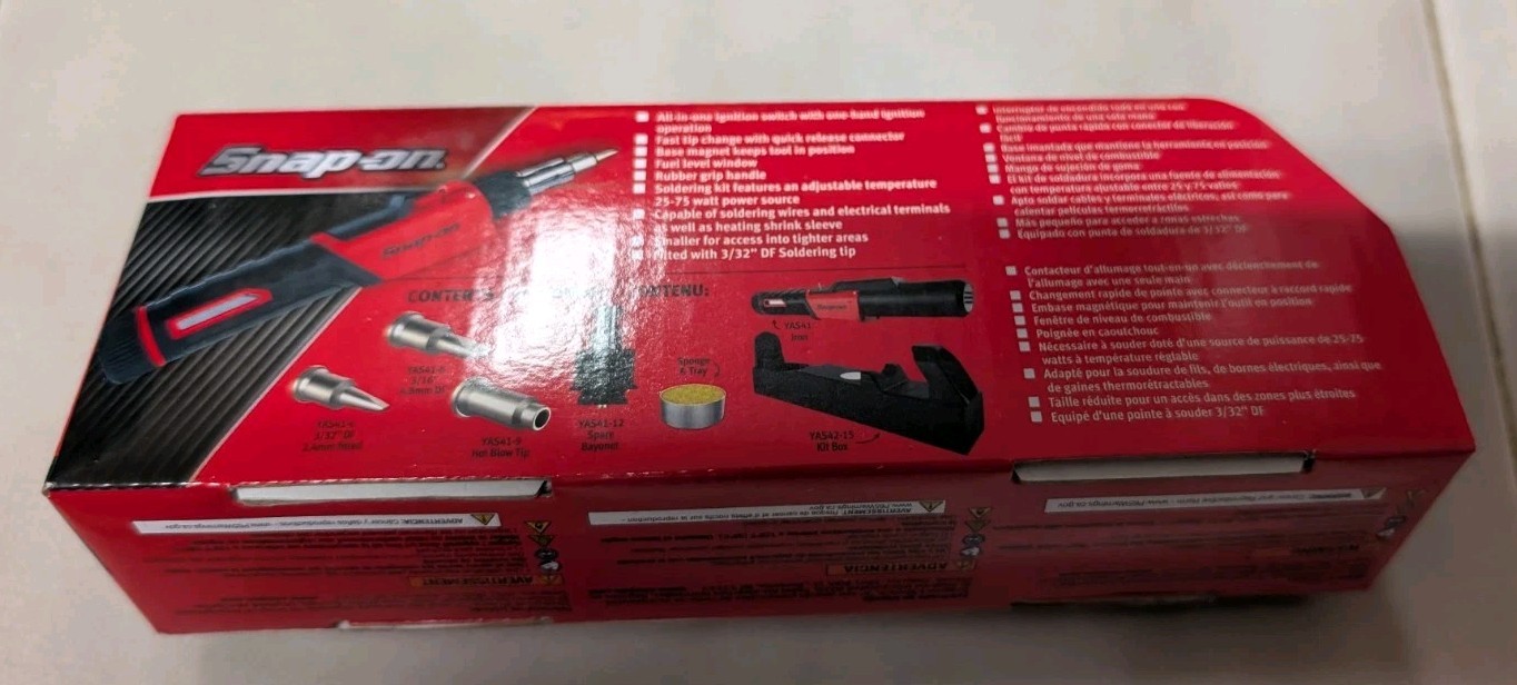 NEW SnapOn Butane Gas Soldering Iron Kit YAKS41