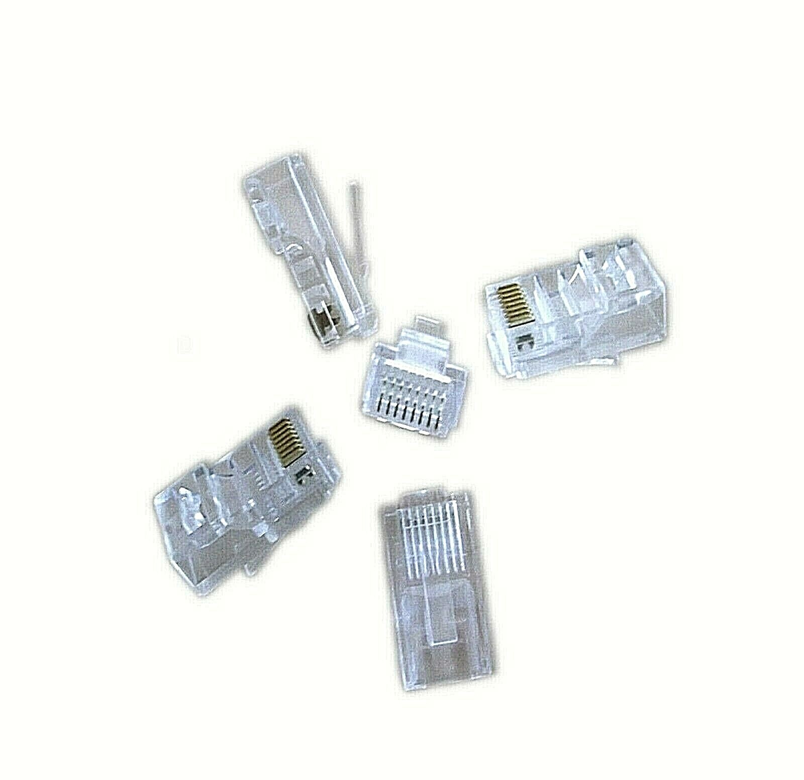 RJ45 Cat6 Modular Plug 8P8C with Load Bar Insert 100 Pcs Pack